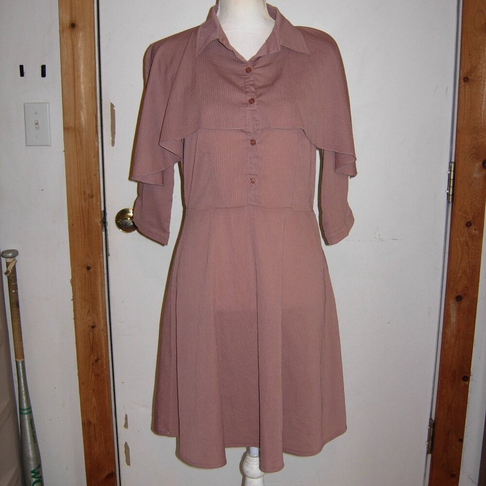 Symphony Mauve Cape Shoulder Dress M